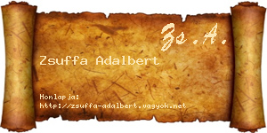 Zsuffa Adalbert névjegykártya